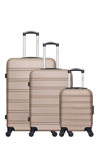 Set 3 valigie Renoso (XXS/M/L) - 46/65/75 cm - Beige