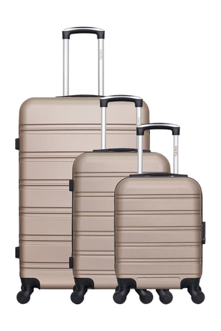 Set 3 valigie Renoso (XXS/S/L) - 46/55/75 cm - Beige