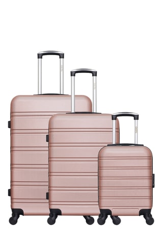Set 3 valigie Renoso (XXS/M/L) - 46/65/75 cm - Dorato rosa