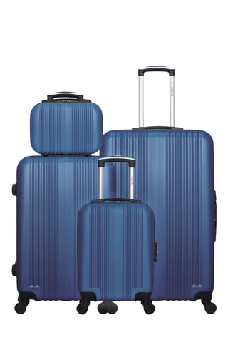 Set 3 valigie e beauty-case Lipari (XXS/M/L/K) - 46/65/75/23 cm - Navy