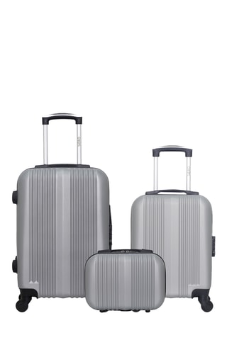 Set 2 valigie e beauty-case Lipari (XXS/S/K) - 46/55/23 cm - Grigio