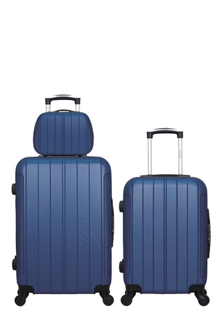 Set 2 valigie e beauty-case Fogo (S/M/K) - 55/65/23 cm - Navy