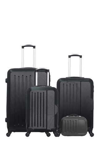 Set 3 valigie e beauty-case Vesuvio (S/M/L/K) - 55/65/75/30 cm - Nero