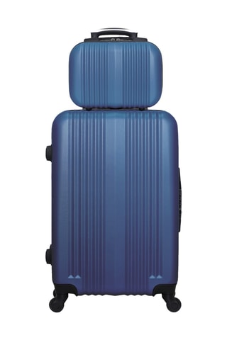 Valise semaine et vanity Lipari (M/K) - 65/23 cm - Bleu marine