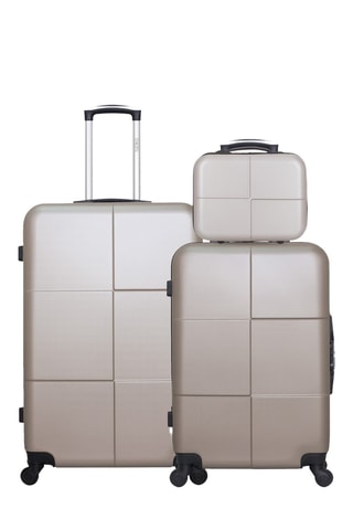 Set 2 valigie e beauty-case Coronado - (M/L/K) - 65/75/23 cm - Beige