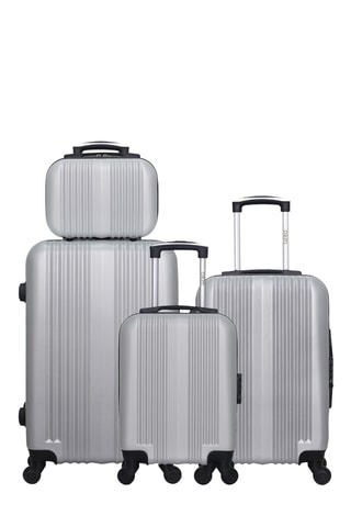Set 3 valigie e beauty-case Lipari (XXS/S/M/K) - 46/55/65/23 cm - Grigio