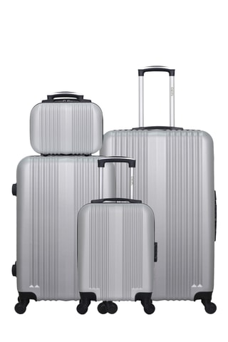 Set 3 valigie e beauty-case Lipari (XXS/M/L/K) - 46/65/75/23 cm - Grigio