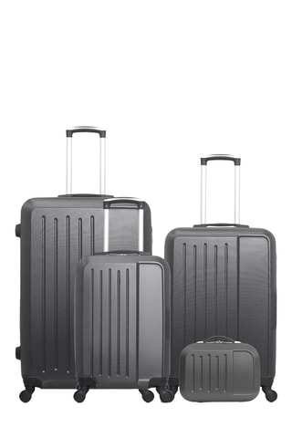 Set 3 valigie e beauty-case Vesuvio (S/M/L/K) - 55/65/75/30 cm - Grigio scuro