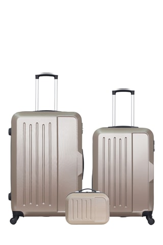 Set 2 valigie e beauty-case Vesuvio (M/L/K) - 65/75/30 cm - Beige