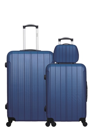 Set 2 valigie e beauty-case Fogo (M/L/K) - 65/75/23 cm - Navy