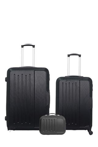 Set 2 valigie e beauty-case Vesuvio (M/L/K) - 65/75/30 cm - Nero
