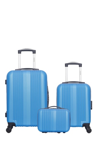 Set 2 valigie e beauty-case Lipari (XXS/S/K) - 46/55/23 cm - Blu