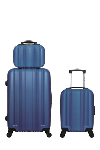 Set 2 valigie e beauty-case Lipari (XXS/M/K) - 46/65/23 cm - Navy