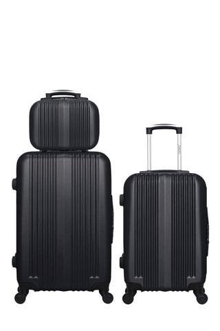 Set 2 valigie e beauty-case Lipari (S/M/K) - 55/65/23 cm - Nero
