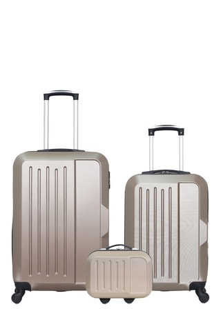 Set 2 valigie e beauty-case Vesuvio (S/M/K) - 55/65/23 cm - Beige