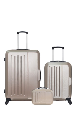 Set 2 valigie e beauty-case Vesuvio (S/L/K) - 55/75/30 cm - Beige