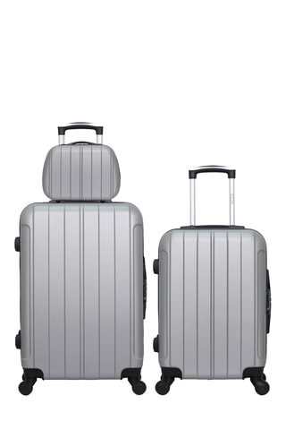 Set 2 valigie e beauty-case Fogo (S/M/K) - 55/65/23 cm - Grigio
