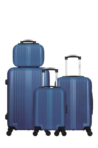 Set 3 valigie e beauty-case Lipari (XXS/S/M/K) - 46/55/65/23 cm - Navy
