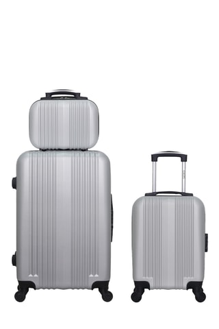 Set 2 valigie e beauty-case Lipari (XXS/M/K) - 46/65/23 cm - Grigio