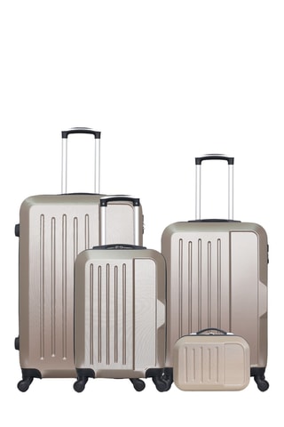 Set 3 valigie e beauty-case Vesuvio (S/M/L/K) - 55/65/75/30 cm - Beige