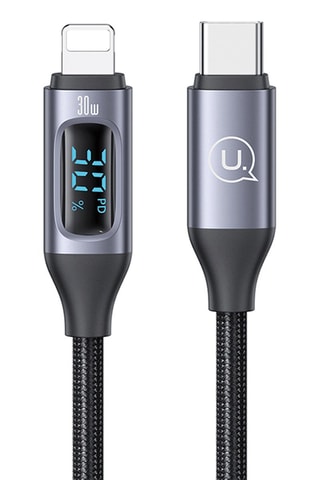 Cavo di ricarica 30W tipo-C con Lightning 1.2m - Modello Display BD - Nero