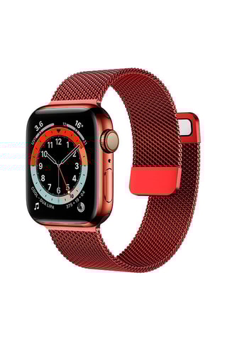 Cinturino in acciaio inossidabile tipo milanese per Apple Watch 42/44/45 mm - Rosso