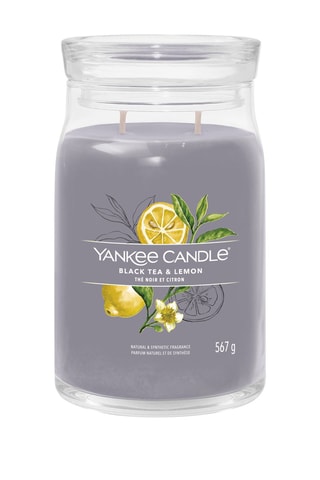 Vela perfumada jarra grande modelo - Chá preto e limão