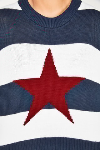 Camisola - Branco e azul-marinho