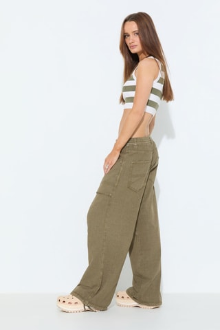 Pantaloni taglio fluido - Kaki scuro