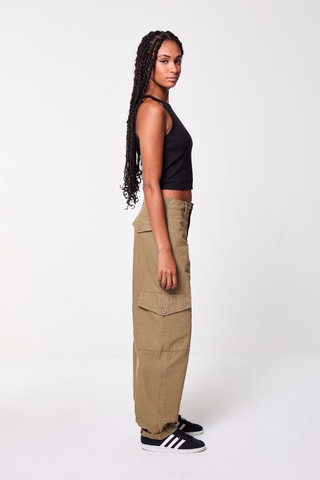 Pantaloni skater cargo a vita alta - Kaki