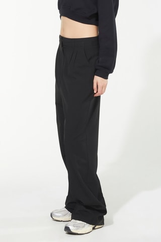 Pantaloni da completo a vita alta - Nero