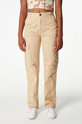 Pantaloni cargo a vita alta - Beige