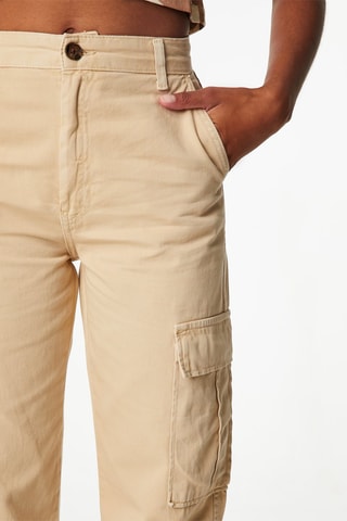 Pantaloni cargo a vita alta - Beige