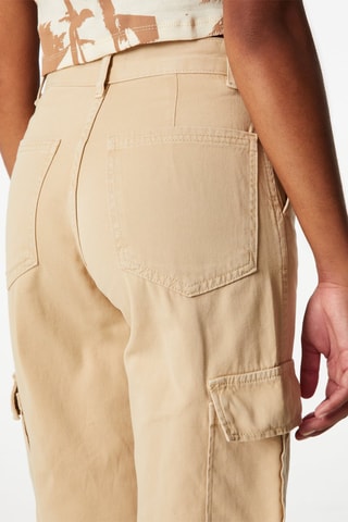 Pantaloni cargo a vita alta - Beige