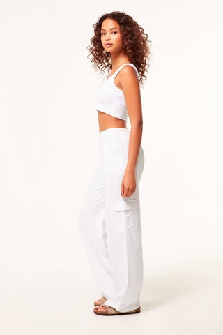 Pantaloni palazzo a vita alta - Bianco