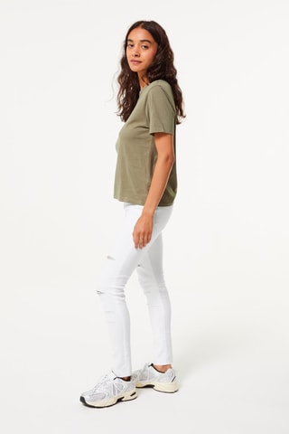 Jeggings a vita alta - Bianco