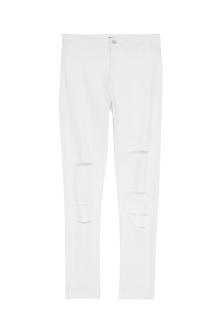 Jeggings a vita alta - Bianco