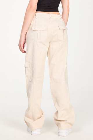 Jeans straight a vita bassa - Beige