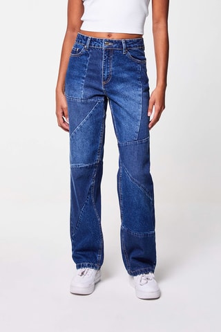 Jeans a vita alta - 
Blu