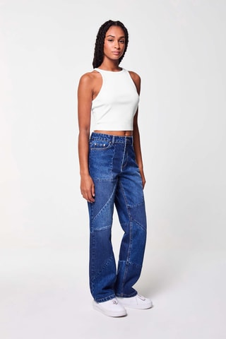 Jeans a vita alta - 
Blu