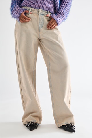 Jeans wide legs - Beige e blu