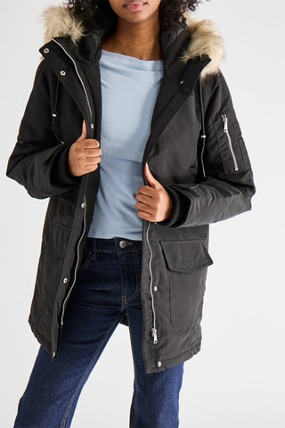 Parka con cappuccio - Nero