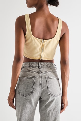 Crop top in jeans - Beige