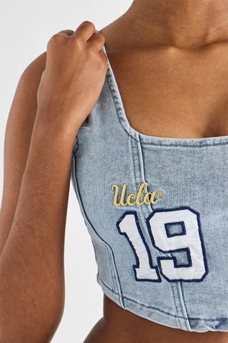 Crop top in jeans University of California Los Angeles - Azzurro