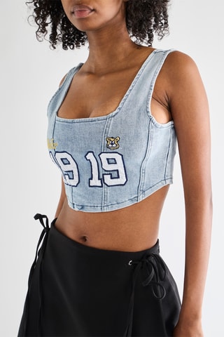 Crop top in jeans University of California Los Angeles - Azzurro