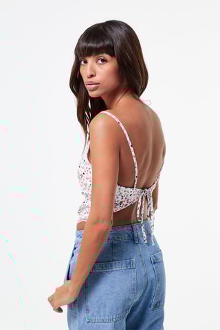 Crop top - Bianco e turchese