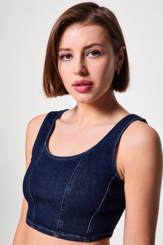 Crop top in jeans - Blu