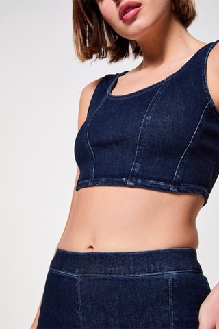 Crop top in jeans - Blu