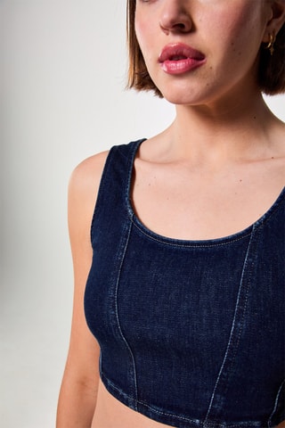 Crop top in jeans - Blu