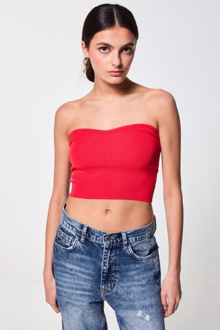 Crop top bustier - Rosso